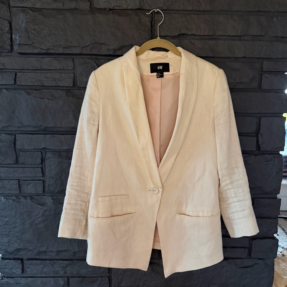 H&M Ivory Linen Women's Blazer
